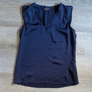 Banana Republic Navy Ruffle Sleeve Blouse